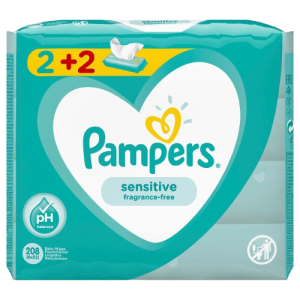 PAMPERS BABY WIPES SENSITIVE 52 TEM (2+2)