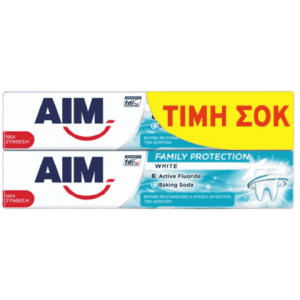 AIM T/PASTE FAMILY PROTECTION 2x75ml WHITE